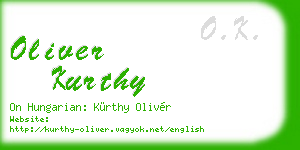 oliver kurthy business card